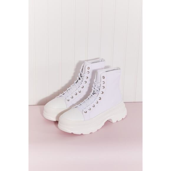 🎀Berness Stick To It White Hi-Top Platform Lace-Up Sneakers | Size 10 - Picture 7 of 8